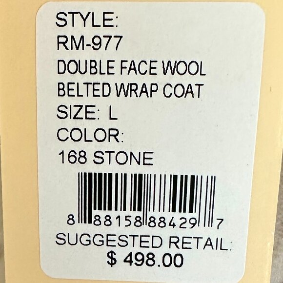 Rebecca Minkoff Women's Wool Blend Belted Wrap Jacket Coat Size L Beige (NEW) - Picture 6 of 15
